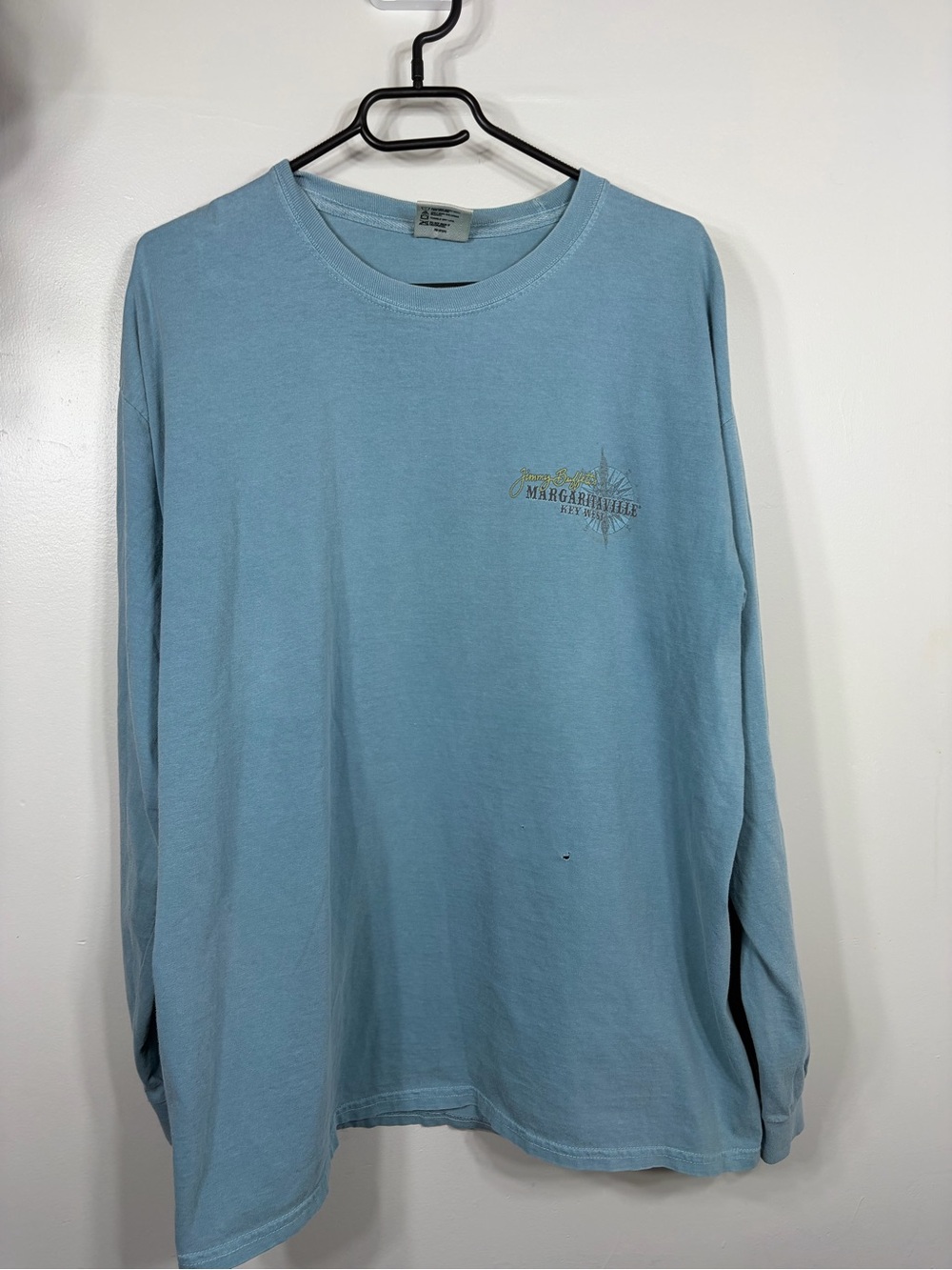 Jimmy Buffett Margaritaville Key West Comfort Colors Long Sleeve Shirt L Blue